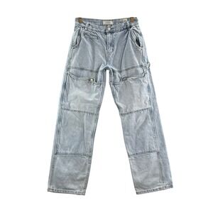PacSun Baggy Carpenter Jeans Mens 30x31 Light Wash Blue Double Knee Denim Pants